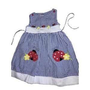 Girls Size 5 Summer Jumper Gingham Dress